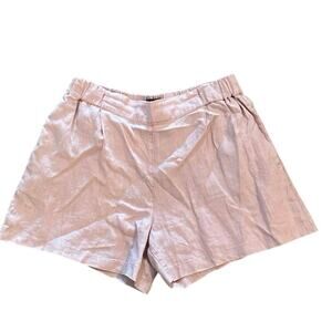Michael Stars Linen & Cotton-Blend High Waisted Pleat Shorts Size Medium
